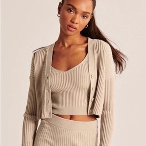 Abercrombie & Fitch | Ribbed Cardigan Set Size Small